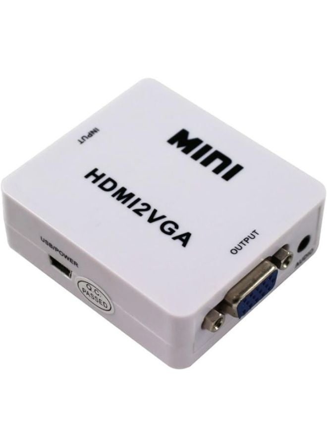Mini HDMI to VGA Converter 1080P Audio Video Signal Output HDMI2VGA Converter for PS3 XBOX360 Blu-ray DVD Set-top Boxes PC Laptop to HDTV Projector - Image 1