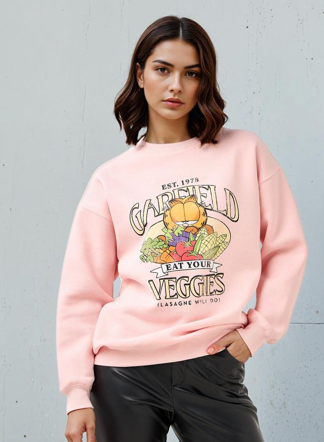 SP Characters Garfield Print Crew Neck Sweatshirt - Image 1