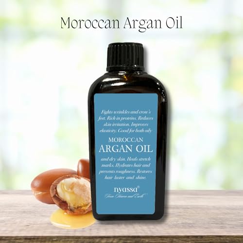 NYASSA Moroccan 100% Pure & Natural Premium Extra Virgin Cold Pressed Argan Oil 100ml | Moroccan Argan Oil for Skin & Hair | Improves Elasticity, Hydration & Shine | Rich in Vitamins E - Image 2
