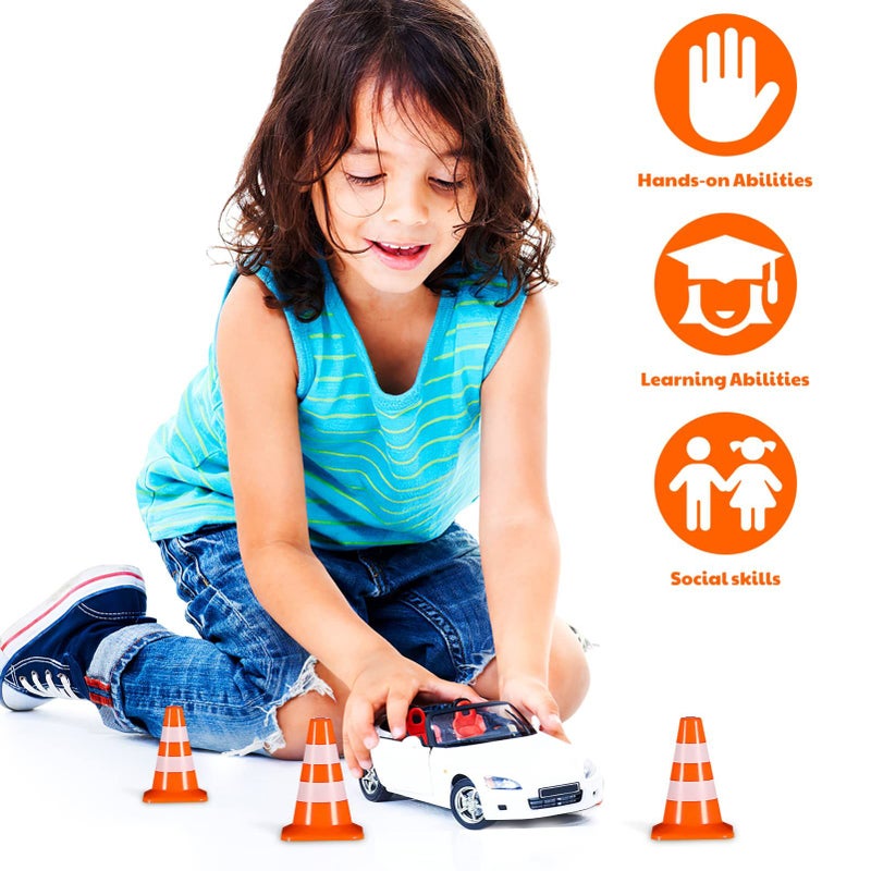 14 Pcs Mini Traffic Cones Orange 2.50X1.50X1.50CM Toy Roadblock - Image 5