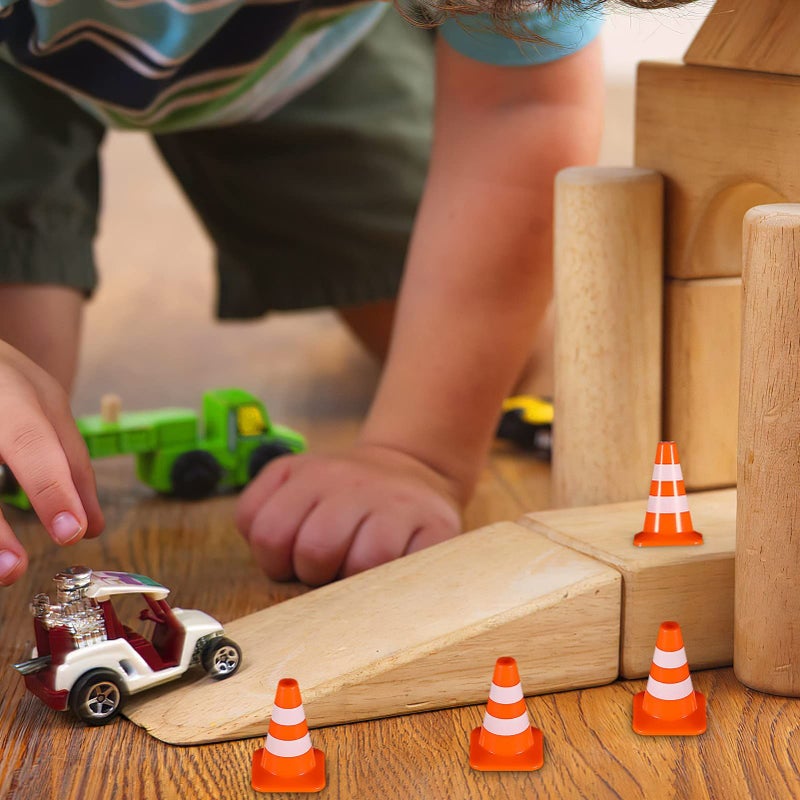 14 Pcs Mini Traffic Cones Orange 2.50X1.50X1.50CM Toy Roadblock - Image 4