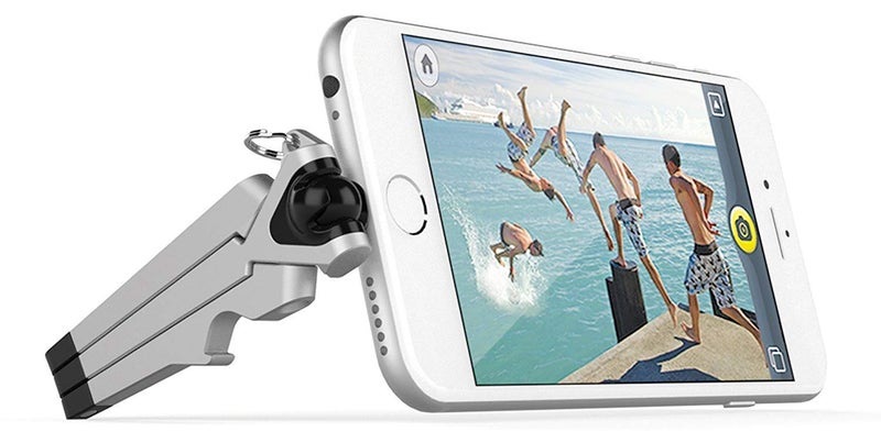 Kenu Stance Mini Tripod Stand - Pocket-Sized Portable Cell Phone Holder for iPhones - Phone Stand for Desk - Compact Keyring Accessory with Bottle Opener - Fits iPhones with Lightning Connector