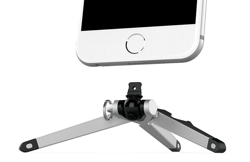 Kenu Stance Mini Tripod Stand - Pocket-Sized Portable Cell Phone Holder for iPhones - Phone Stand for Desk - Compact Keyring Accessory with Bottle Opener - Fits iPhones with Lightning Connector