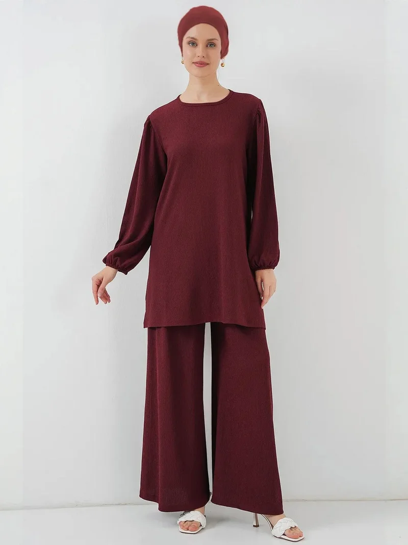 بيغ دارت BDART Textured Long Sleeve Tunic and Wide Leg Pants Set