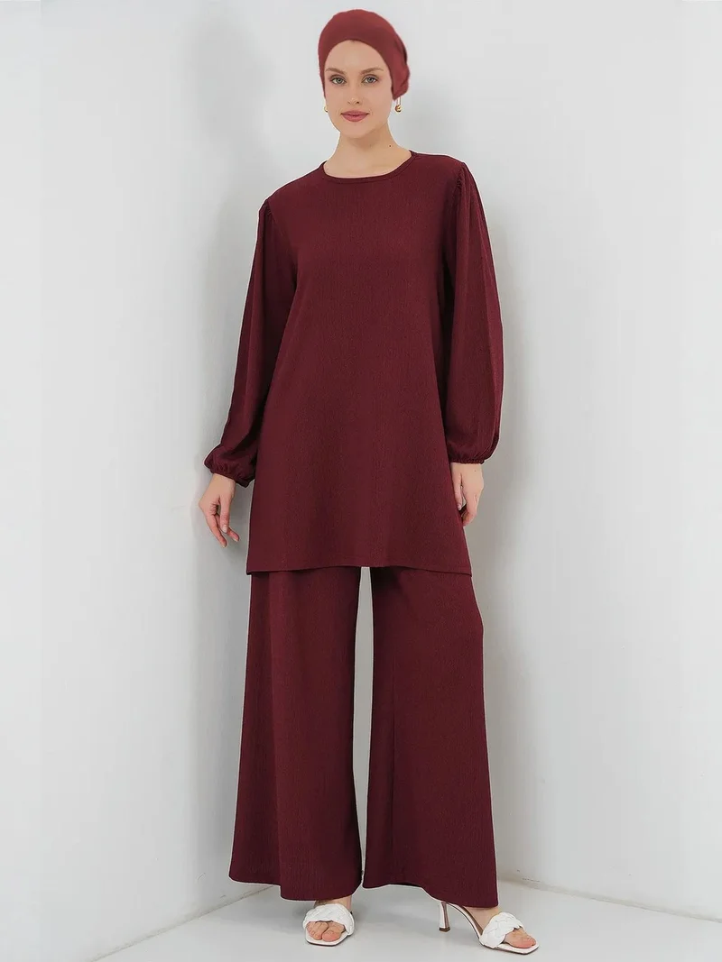 بيغ دارت BDART Textured Long Sleeve Tunic and Wide Leg Pants Set