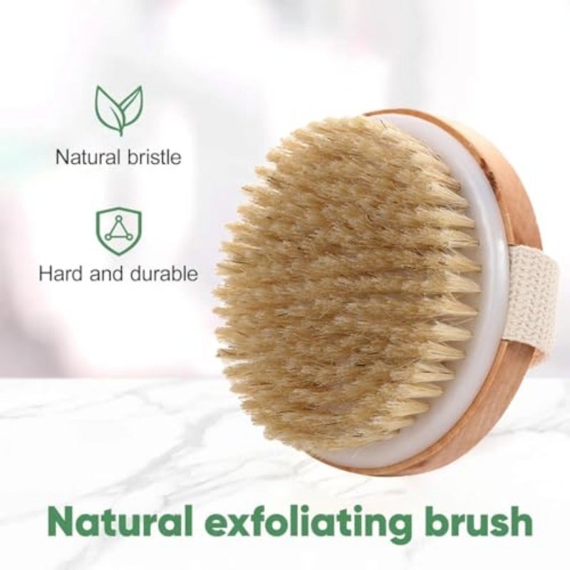 Wooden Body Brush for Dry and Wet Brushing Exfoliating Massaging Bath Brush Body Scrubber Shower Brush for Dead Skin and Radiant Skin Suitable for All Kinds of Skin - Image 3