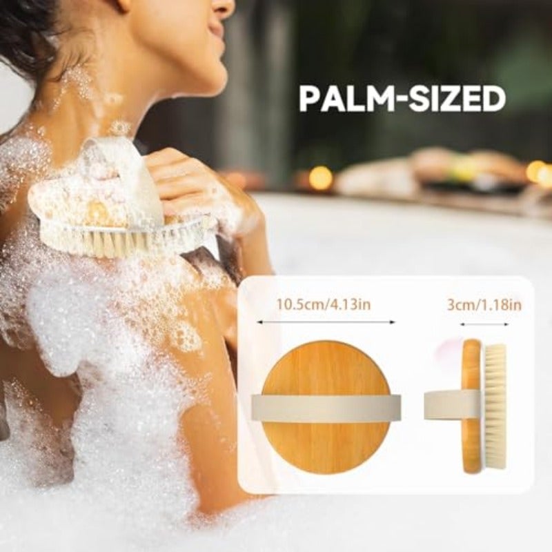 Wooden Body Brush for Dry and Wet Brushing Exfoliating Massaging Bath Brush Body Scrubber Shower Brush for Dead Skin and Radiant Skin Suitable for All Kinds of Skin - Image 5