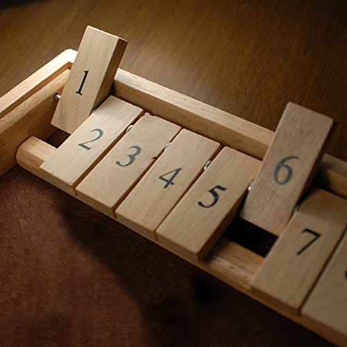 WE Games Classic Dice Board Game – 9 Number Flip Tiles with Natural Wooden Box - 11 inches - Image 5