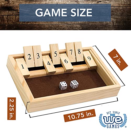 WE Games Classic Dice Board Game – 9 Number Flip Tiles with Natural Wooden Box - 11 inches - Image 4