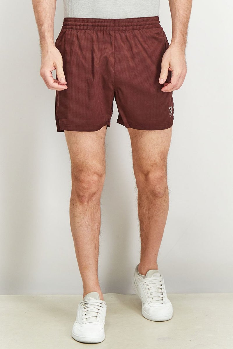 Scuderia Ferrari Men Sportswear Fit Training Ripstop Drawstring Shorts, Maroon - Image 1
