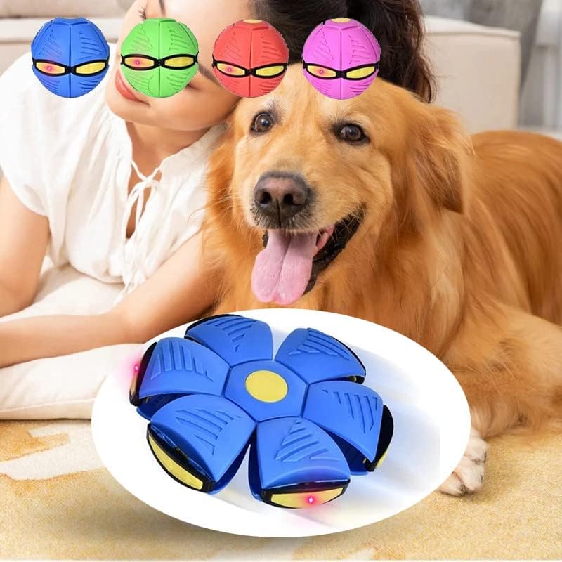 klarako 2023 New Pet Toy Flying Saucer Ball, Flying Saucer Ball Dog Toy, Pet Flying Saucer Ball (3 Lights,Pink) - Image 2