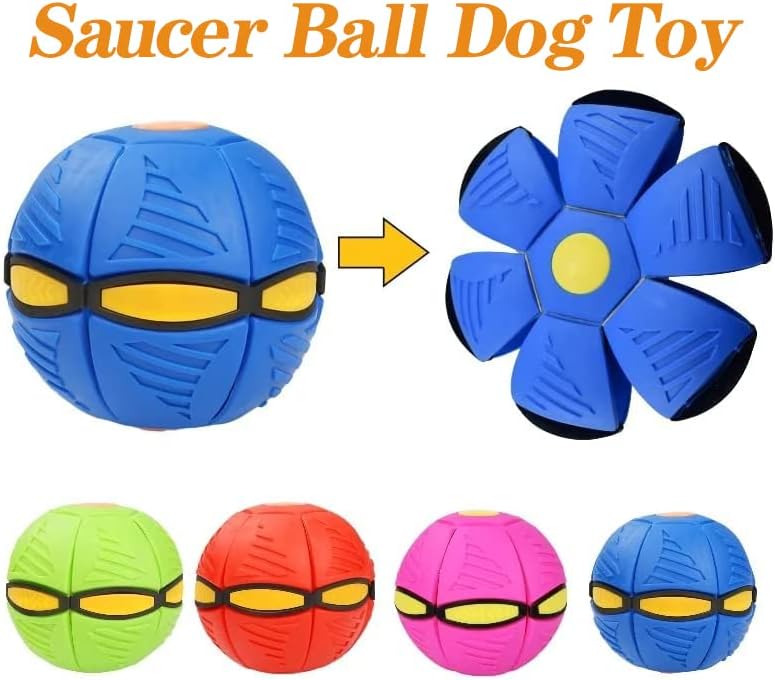 klarako 2023 New Pet Toy Flying Saucer Ball, Flying Saucer Ball Dog Toy, Pet Flying Saucer Ball (3 Lights,Pink) - Image 4