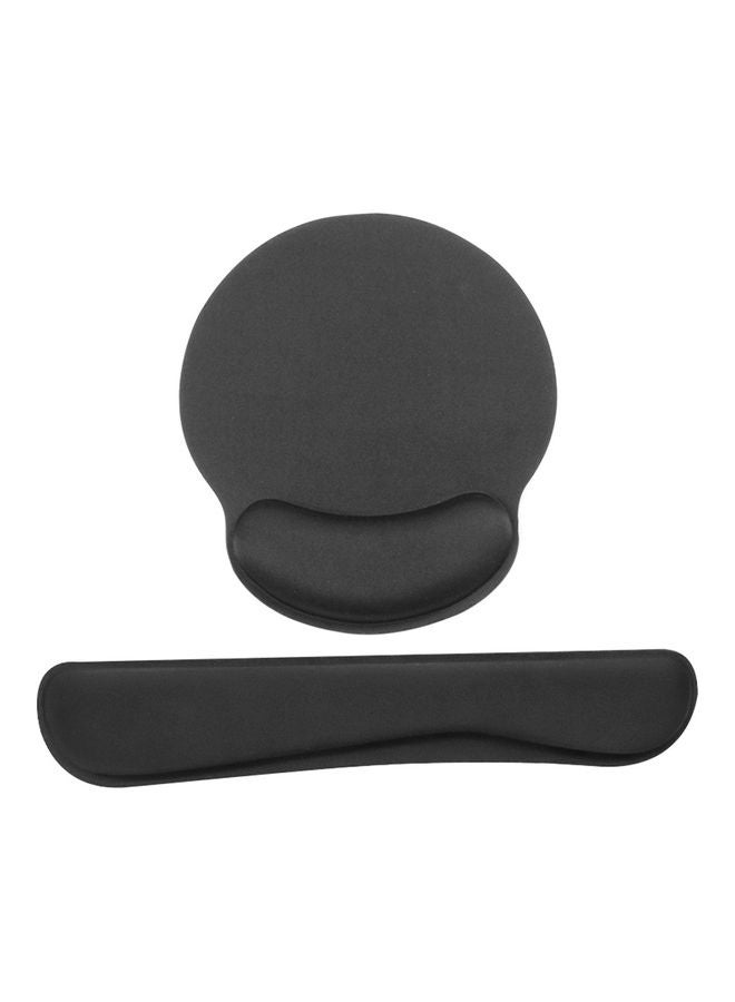NIBEMINENT Keyboard Mouse Wrist Pad Black  - Image 1