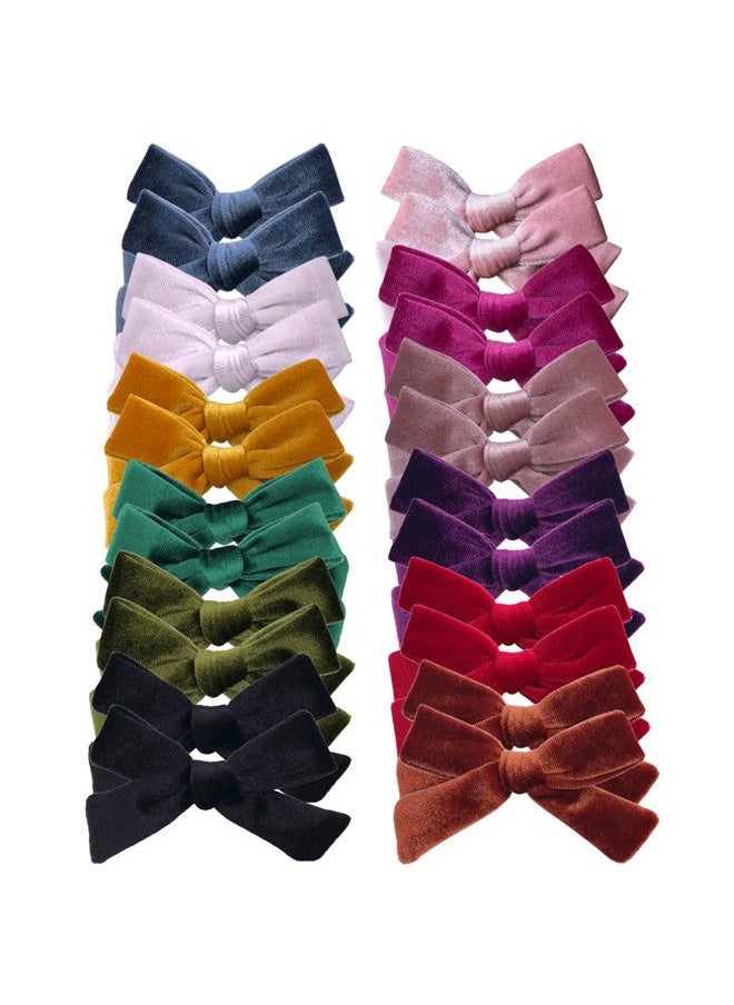 Sugarmelon - 24 Pieces Velvet Bow Hair Clips Barrettes for Baby Girl Hair Bows Alligator Clip Accessories for Little Girls Toddler Kids Teens - Image 1