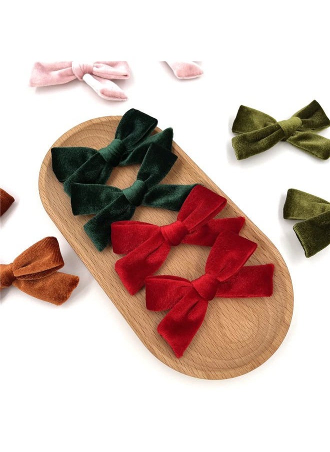 Sugarmelon - 24 Pieces Velvet Bow Hair Clips Barrettes for Baby Girl Hair Bows Alligator Clip Accessories for Little Girls Toddler Kids Teens - Image 1