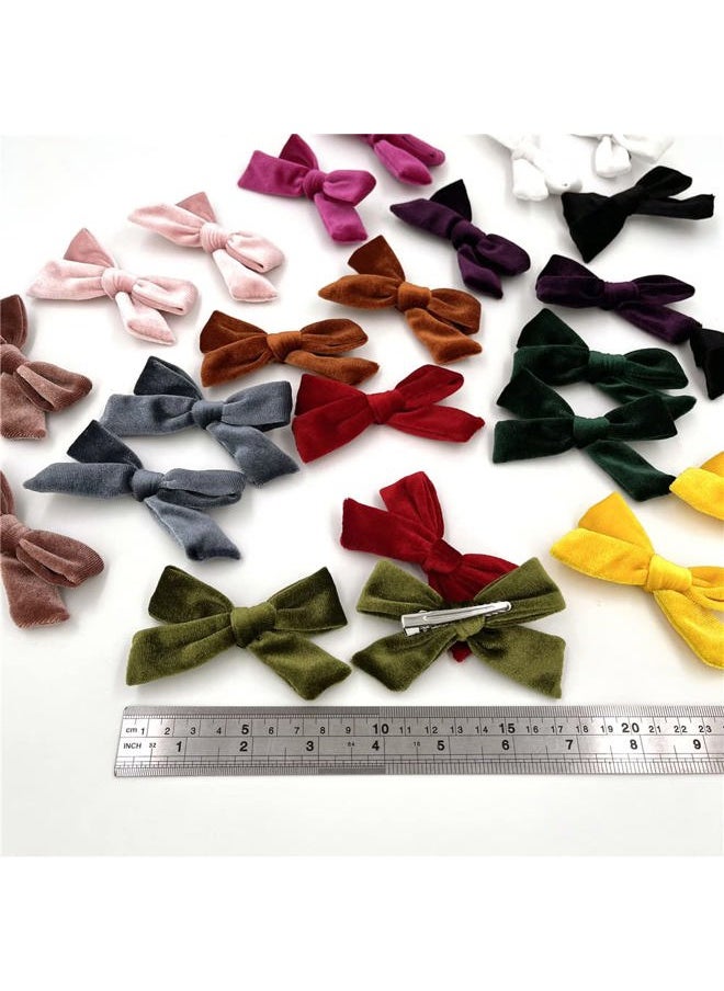 Sugarmelon - 24 Pieces Velvet Bow Hair Clips Barrettes for Baby Girl Hair Bows Alligator Clip Accessories for Little Girls Toddler Kids Teens - Image 1
