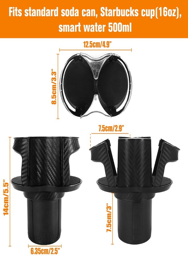 BuleVina Double Cup Holder for Car, 2 in 1 Extra Cup Insert with Expandable Base, Multifunctional Extender Expander Adapter with Elastic Open-Close Cup Mouth, Adjustable Bracket FOR 2.1''-2.9'' BOTTLE DIAMETER - Image 2