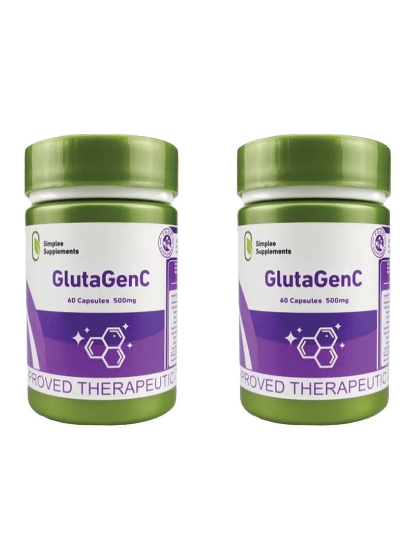 Simplee Supplements GlutaGenC Capsule Supplement 60 Caps Anti-oxidant -2pcs  - Image 1