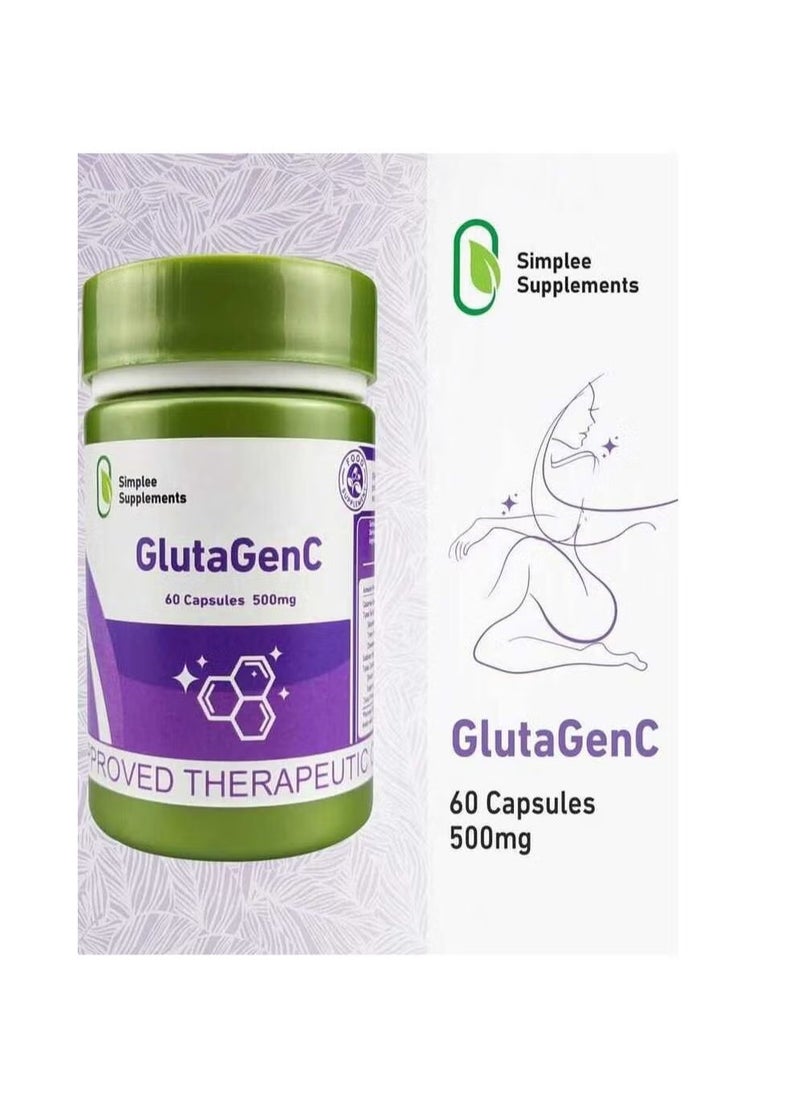 Simplee Supplements GlutaGenC Capsule Supplement 60 Caps Anti-oxidant -2pcs  - Image 2