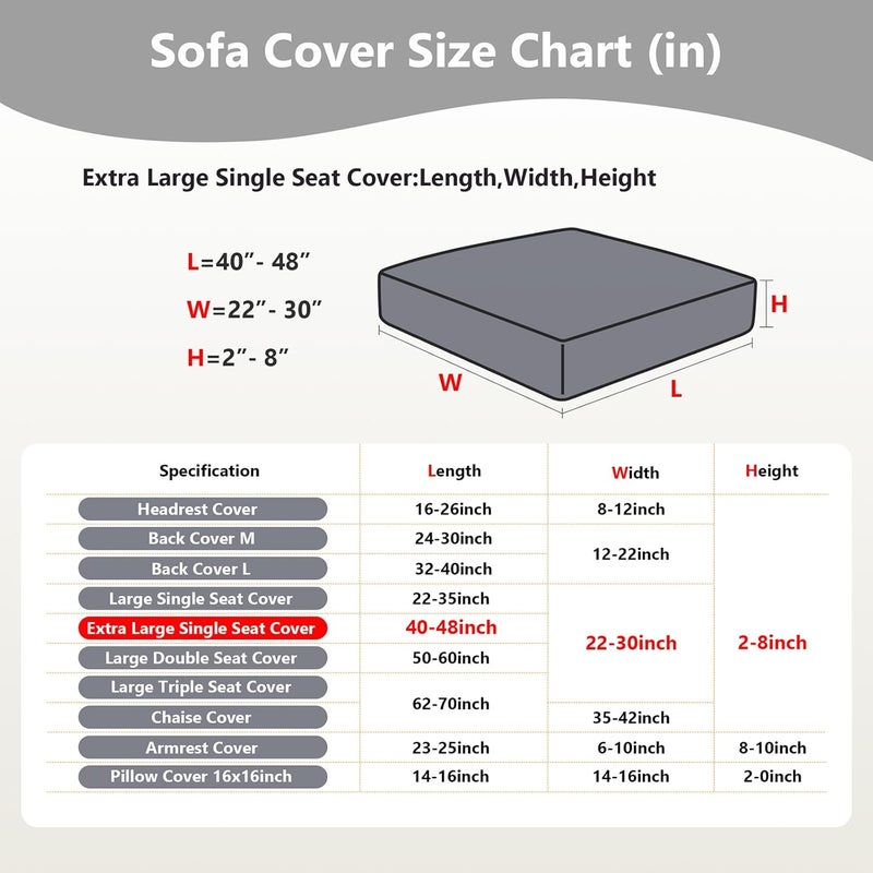 Yoovat Magic Sofa Covers Magic Sofa Couch Covers 2024 New Wear-Resistant Universal Sofa Cover Stretch for Sectional Slipcovers (Texture-Light Gray,Extra Large Single Seat Cover) - Image 3