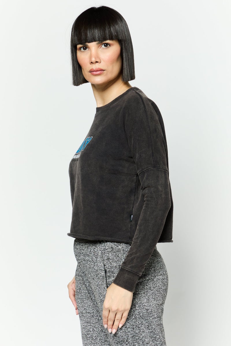Hurley بلوزة رياضية نسائية بأكمام طويلة مناسبة في الهواء الطلق، مجموعة سوداء - Image 2