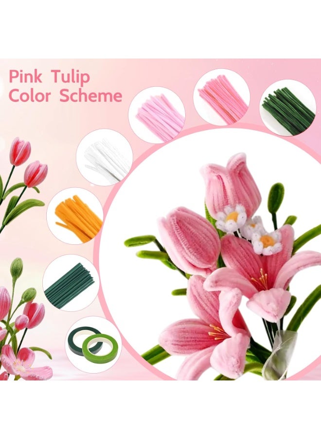 Mitoy 800 PCS Pipe Cleaners Craft, Pipe Cleaners Flowers Kit with Handle, 13 Colors Chenille Stems - Image 4
