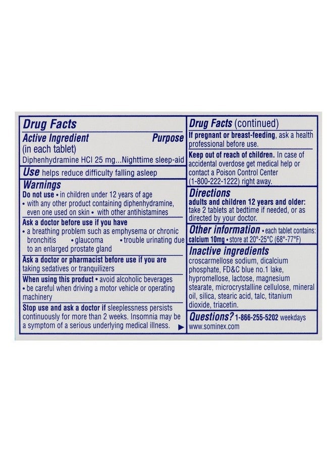 Sominex Original Formula Tablets, 72 Count - Image 3