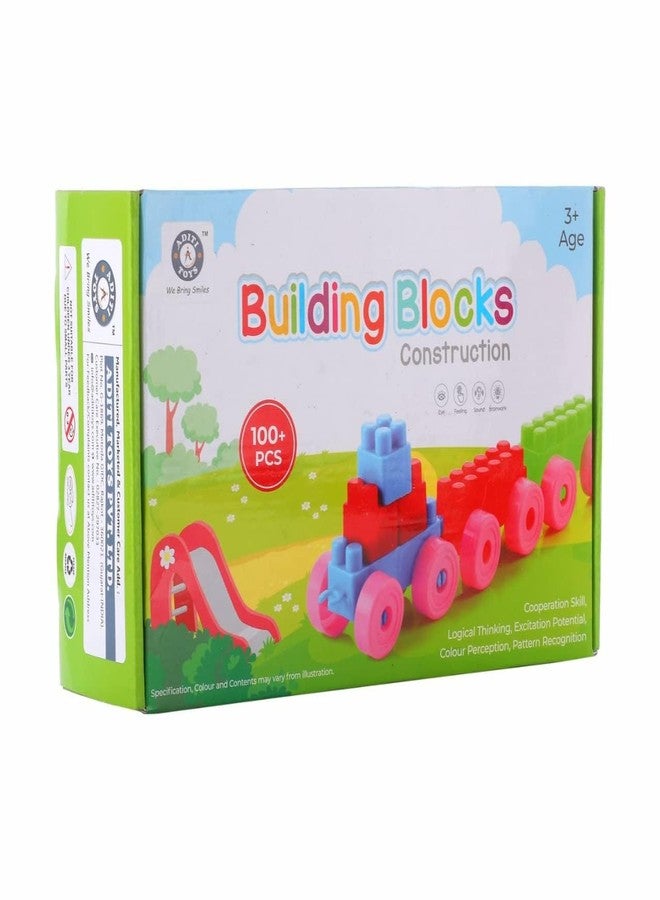 TOYIQ Plastic Building Blocks for Kids with Wheels - BIS Approved Construction Toy Set for Boys & Girls Age 3+ - Creative & Educational Building Game for Toddlers - Image 1