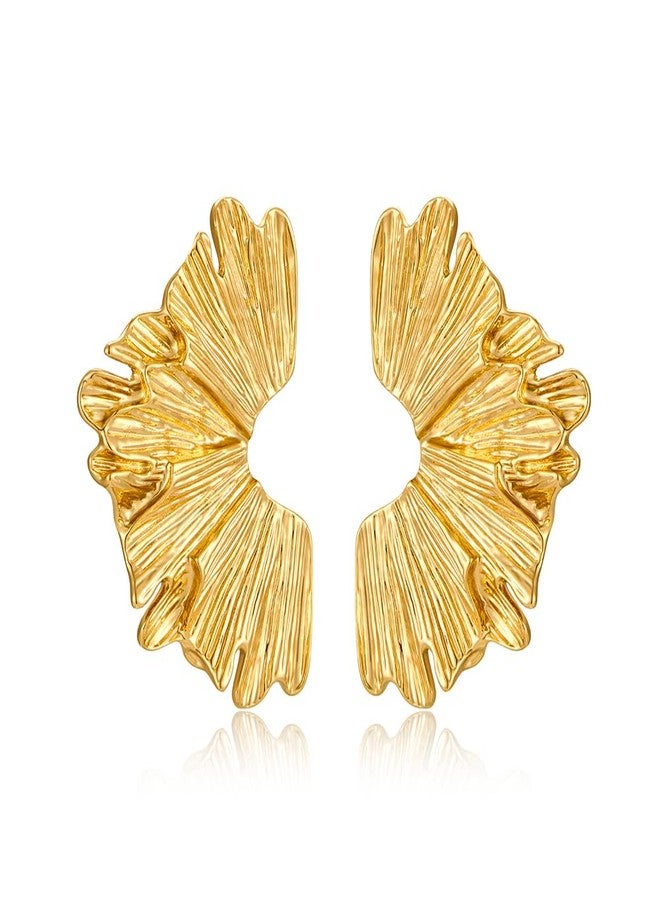 FAUTHENTICUTE Gold Statement Earrings For Women - Image 1