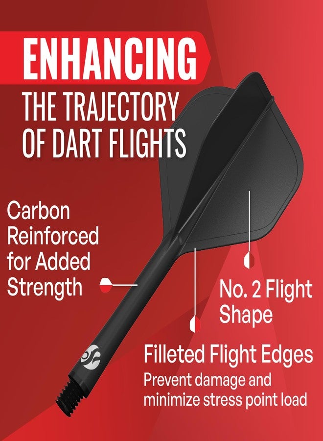 Shot! Darts Flight Deck One Piece Dart Flight and Shaft System, Reduced Deflections, Standard Shaped Flight (350 Micron), Available in Set of 3, Medium Length & Black Color - Image 5