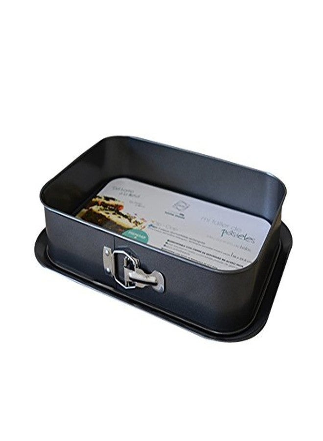 meleg otthon Springform Pan Cheesecake Pan Leakproof Cake Pan Bakeware Rectangle Nonstick Removable Bottom Black 10.6"D x 15.4"W x 3"H - Image 1