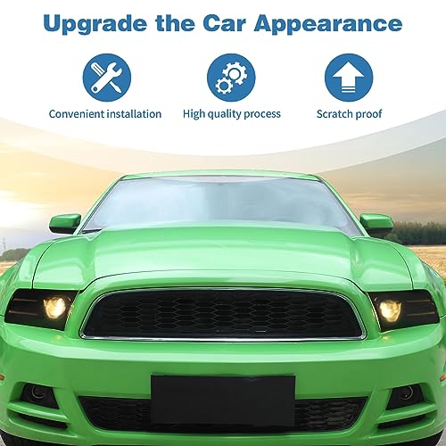 PDKLIN for Mustang Smoked Headlight Covers Trim Compatible with 2010-2014 Ford Mustang Smoked Black Exterior Accessories 2pcs - Image 4