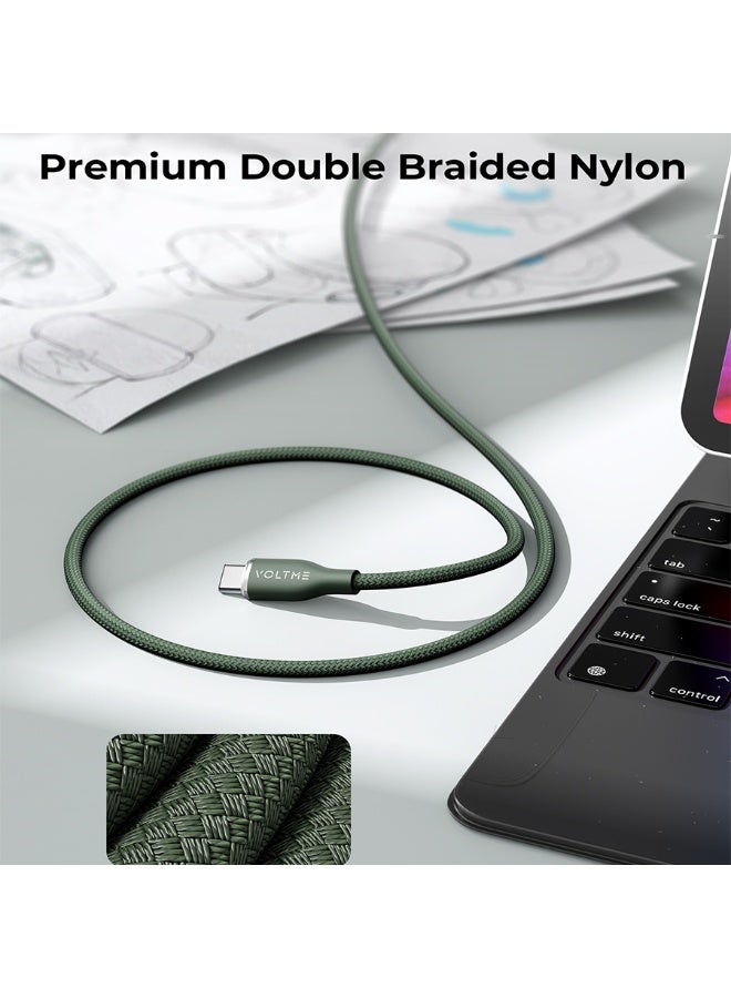 فولتمي سلك شاحن فولتمي سلسلة روج مظفر من USB-C إلى USB-C بطول 1.8 م وبقوة 60 واط - أخضر - Image 2