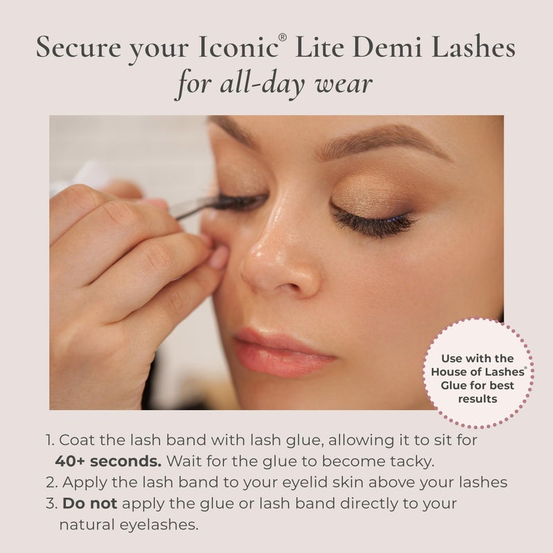 House of Lashes Iconic Demi - Comfortable Fake Eyelashes for Bold Cat-Eye Look look, Easy and Reusable Faux Mink Lashes for All Eye Shapes - Image 5
