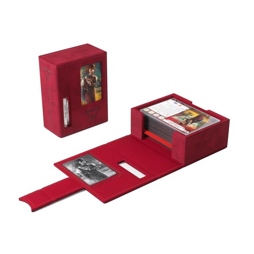 Gamegenic صندوق بطاقات المحققين من Gamegenic Arkham Horror Tome Premium للعبة Arkham Horror يحمل مجموعة كاملة من المحققين لون أحمر - Image 5