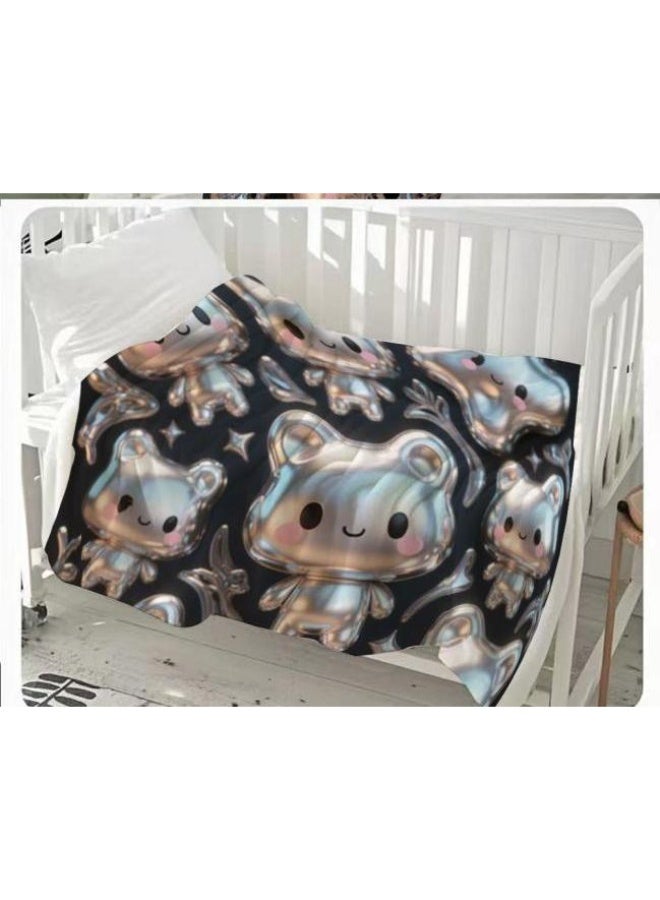 عام بطانية رقيقة من الفانيلا الكرتونية للأطفال والرضع (دافئة ومريحة، ومناسبة للنوم والألعاب) 70 سم * 100 سم - Image 2