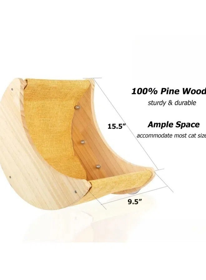 عام القط القمامة شنقا القط السرير أرجوحة خشبية شفط كأس نافذة الحيوانات الأليفة القط سوينغ القط الكلب أرجوحة - Image 2