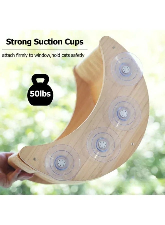 عام القط القمامة شنقا القط السرير أرجوحة خشبية شفط كأس نافذة الحيوانات الأليفة القط سوينغ القط الكلب أرجوحة - Image 3