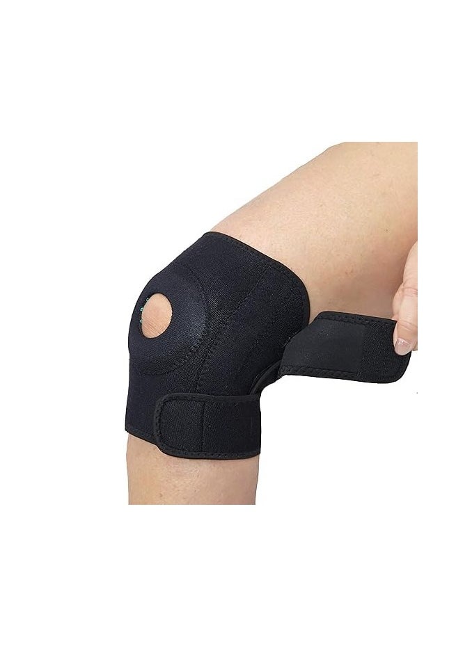 Knee Support - Adjustable Size for Left or Right Knee, Open Patella Compression Sleeve for Pain, Sprains, Strains, Sports Injuries, Surgery