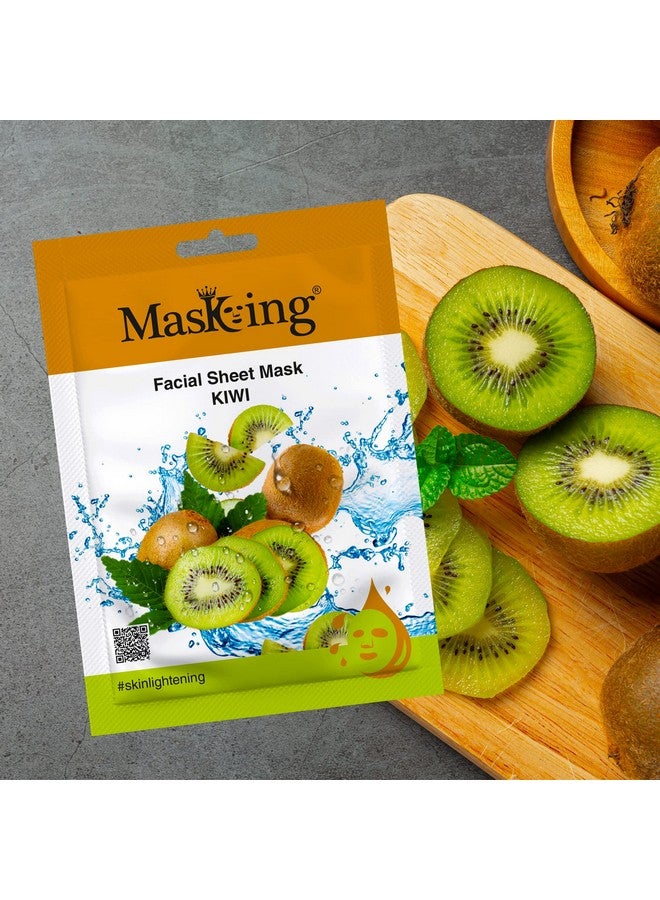 MasKing Beauty Facial Sheet Mask Lemon, Pomegranate, Kiwi, Avocado & Potato for Skin Brightening & Glowing for Women & Men, 100ml (Combo Of 5) - Image 4