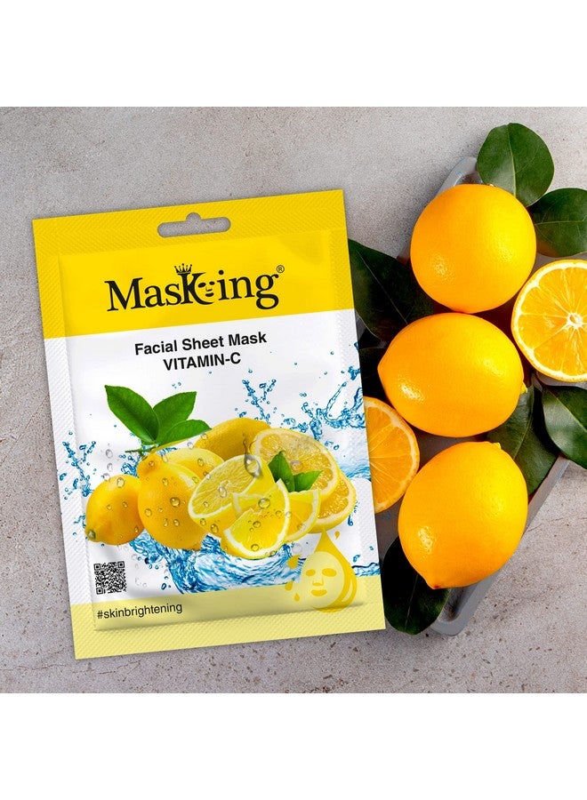 MasKing Beauty Facial Sheet Mask Lemon, Pomegranate, Kiwi, Avocado & Potato for Skin Brightening & Glowing for Women & Men, 100ml (Combo Of 5) - Image 2