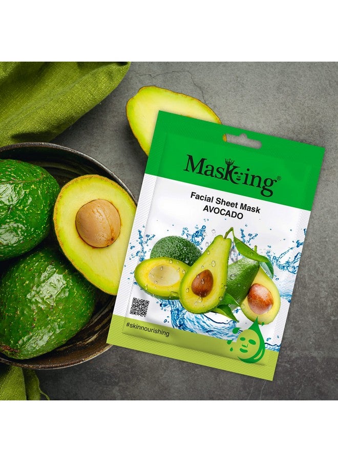 MasKing Beauty Facial Sheet Mask Lemon, Pomegranate, Kiwi, Avocado & Potato for Skin Brightening & Glowing for Women & Men, 100ml (Combo Of 5) - Image 5