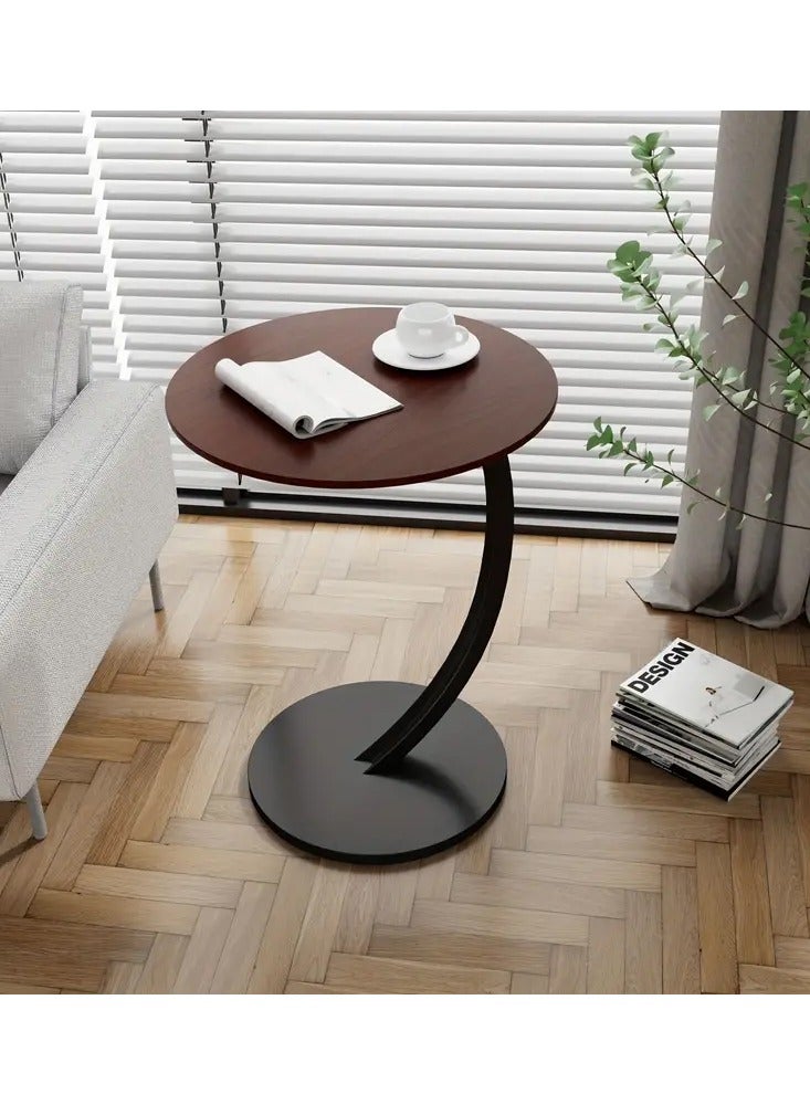 DubaiGallery End Table, Side Table, Oval Table, C-Shaped Couch Table for Living Room, Snack Table for Small Space, Living Room, Bedroom, Marble Top & Metal Frame  - Image 2