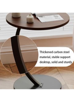 DubaiGallery End Table, Side Table, Oval Table, C-Shaped Couch Table for Living Room, Snack Table for Small Space, Living Room, Bedroom, Marble Top & Metal Frame  - Image 3