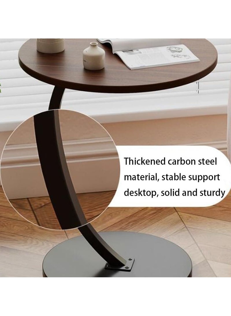 DubaiGallery End Table, Side Table, Oval Table, C-Shaped Couch Table for Living Room, Snack Table for Small Space, Living Room, Bedroom, Marble Top & Metal Frame  - Image 3