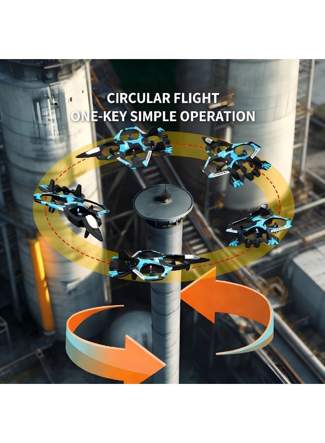 Closeli Toy Drone,Remote Control Aircraft,RC Quadcopter, 2 Batteries, Altitude Hold, 360° Flips, One-Key Takeoff/Landing, Cool LED Lights, Rechargeable, Long Flight Time, 3 Speed Modes, Circle Fly Mode, for Kids, Beginners, Boys and Girls, Toy Gift,RC Fighter Jet - Image 4