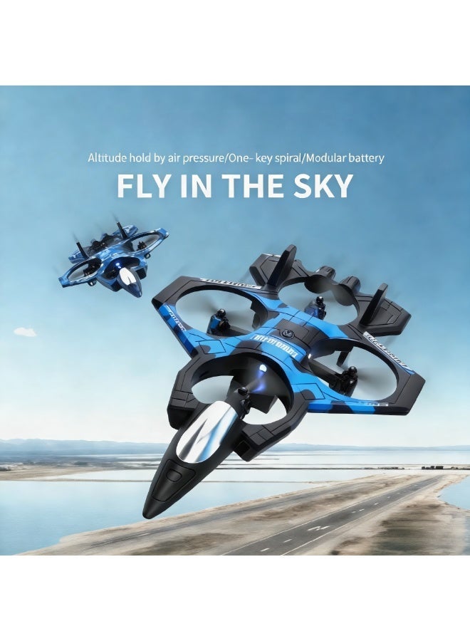 Closeli Toy Drone,Remote Control Aircraft,RC Quadcopter, 2 Batteries, Altitude Hold, 360° Flips, One-Key Takeoff/Landing, Cool LED Lights, Rechargeable, Long Flight Time, 3 Speed Modes, Circle Fly Mode, for Kids, Beginners, Boys and Girls, Toy Gift,RC Fighter Jet - Image 5