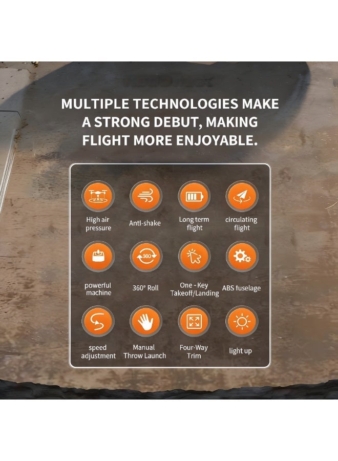 Closeli Toy Drone,Remote Control Aircraft,RC Quadcopter, 2 Batteries, Altitude Hold, 360° Flips, One-Key Takeoff/Landing, Cool LED Lights, Rechargeable, Long Flight Time, 3 Speed Modes, Circle Fly Mode, for Kids, Beginners, Boys and Girls, Toy Gift,RC Fighter Jet - Image 2