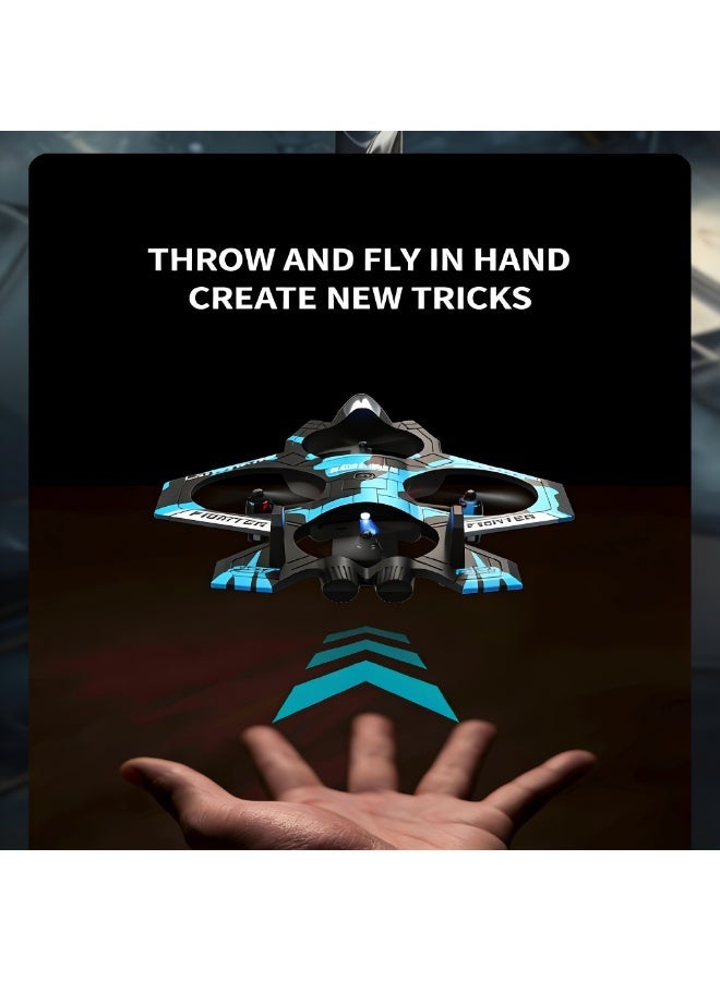 Closeli Toy Drone,Remote Control Aircraft,RC Quadcopter, 2 Batteries, Altitude Hold, 360° Flips, One-Key Takeoff/Landing, Cool LED Lights, Rechargeable, Long Flight Time, 3 Speed Modes, Circle Fly Mode, for Kids, Beginners, Boys and Girls, Toy Gift,RC Fighter Jet - Image 3
