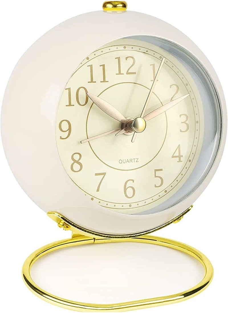 SYOSI - Silent Bedside Clocks Battery Operated Non-Ticking Analogue Retro Alarm Clock Bedroom Simple Loud Alarm Desk Clock Vintage Alarm Clocks with Light Large Display for Heavy Sleepers Office - Image 1